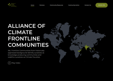 Alliance of Climate Frontline Communities website screenshot